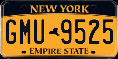 NY license plate GMU9525