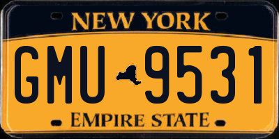 NY license plate GMU9531