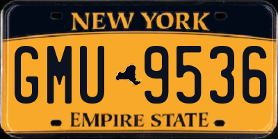 NY license plate GMU9536