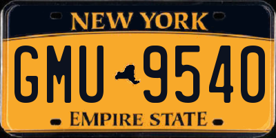 NY license plate GMU9540