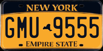 NY license plate GMU9555