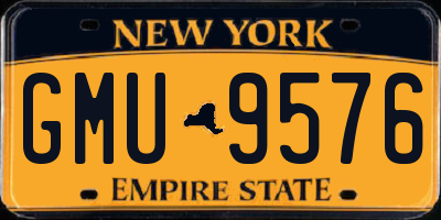 NY license plate GMU9576