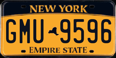 NY license plate GMU9596