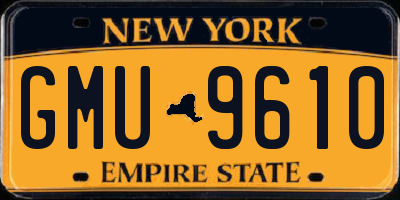 NY license plate GMU9610