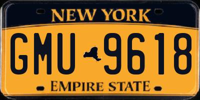 NY license plate GMU9618