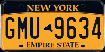 NY license plate GMU9634
