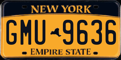 NY license plate GMU9636