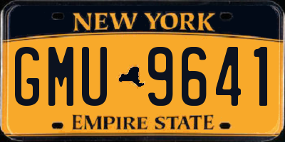 NY license plate GMU9641