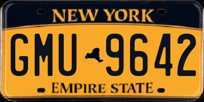 NY license plate GMU9642