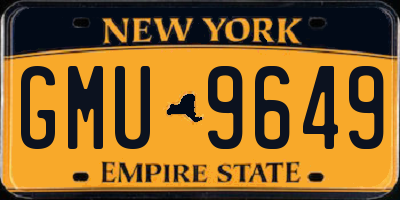 NY license plate GMU9649