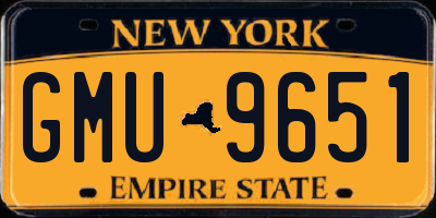NY license plate GMU9651