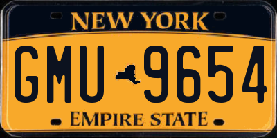 NY license plate GMU9654