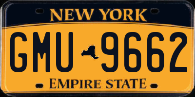 NY license plate GMU9662