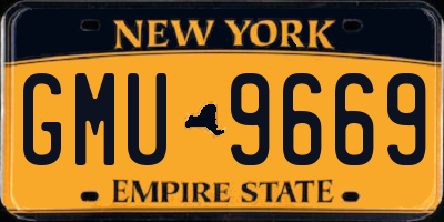 NY license plate GMU9669