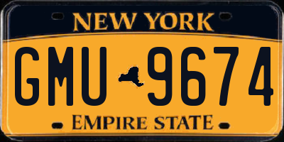 NY license plate GMU9674