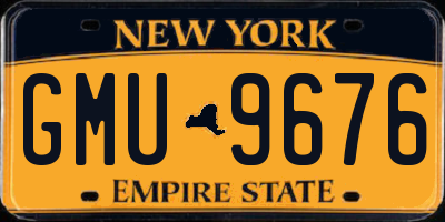 NY license plate GMU9676