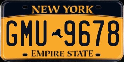 NY license plate GMU9678