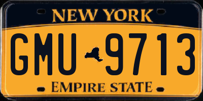 NY license plate GMU9713