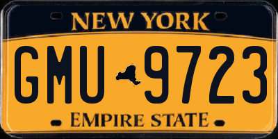 NY license plate GMU9723