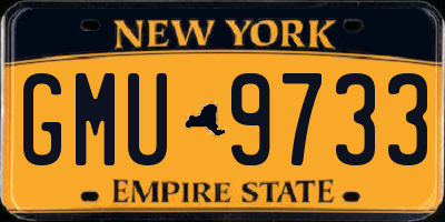 NY license plate GMU9733