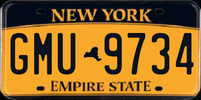 NY license plate GMU9734