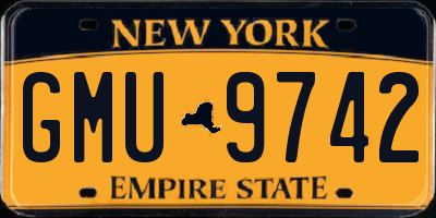 NY license plate GMU9742