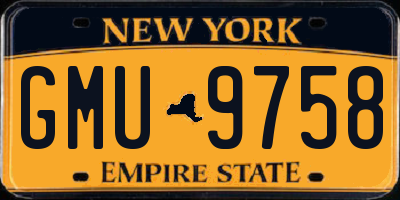 NY license plate GMU9758