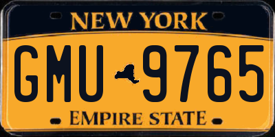 NY license plate GMU9765