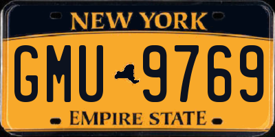 NY license plate GMU9769