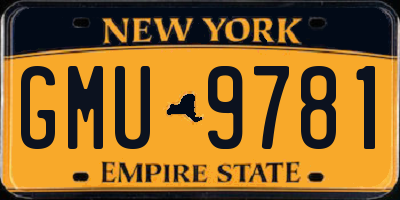 NY license plate GMU9781
