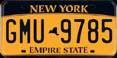 NY license plate GMU9785