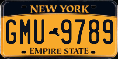NY license plate GMU9789