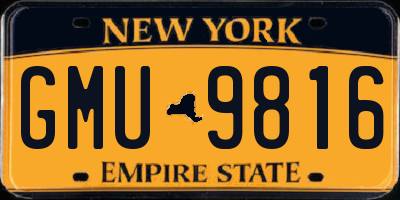 NY license plate GMU9816
