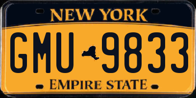 NY license plate GMU9833