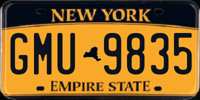 NY license plate GMU9835