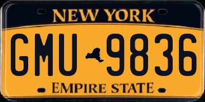 NY license plate GMU9836