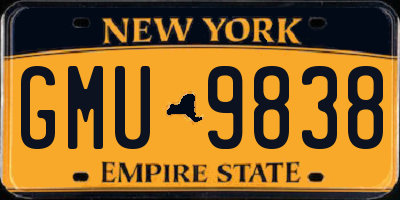 NY license plate GMU9838