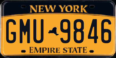 NY license plate GMU9846