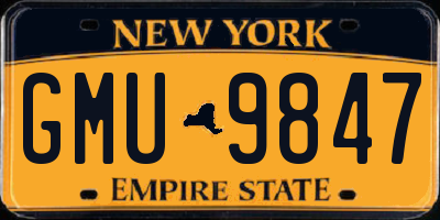 NY license plate GMU9847