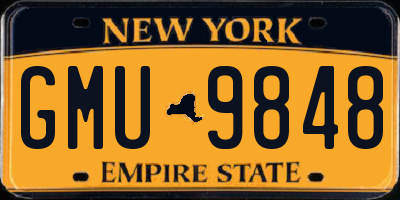 NY license plate GMU9848