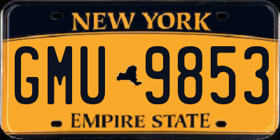 NY license plate GMU9853
