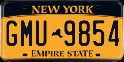 NY license plate GMU9854