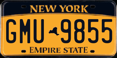 NY license plate GMU9855