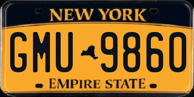 NY license plate GMU9860