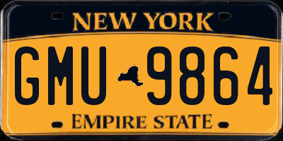 NY license plate GMU9864