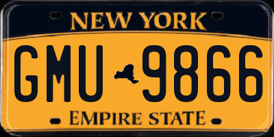NY license plate GMU9866