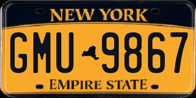 NY license plate GMU9867