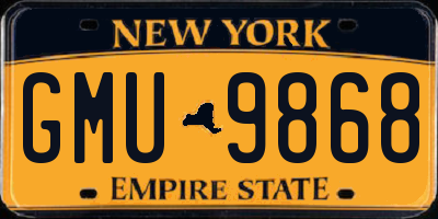 NY license plate GMU9868