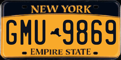 NY license plate GMU9869