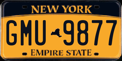 NY license plate GMU9877